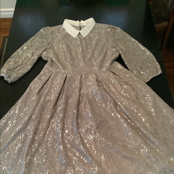 🎉HOST PICK🎉 Eshakti Silver Lace Dress size 14 - Picture 13 of 15